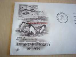 Antarctic Treaty of 1959, pingviini, Etelänapa, 1971, USA, ensipäiväkuori, FDC. Katso myös muut kohteeni, mm. noin 1 200 erilaista amerikkalaista