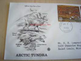 Arctic Tundra, karibu ja singing vole, 2003, USA, ensipäiväkuori, FDC. Katso myös muut kohteeni, mm. noin 1 200 erilaista amerikkalaista ensipäiväkuorta