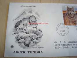 Arctic Tundra, susi ja napasiiseli, 2003, USA, ensipäiväkuori, FDC. Katso myös muut kohteeni, mm. noin 1 200 erilaista amerikkalaista ensipäiväkuorta