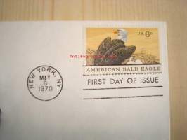 American Bald Eagle, 1970, USA, ensipäiväkuori, FDC. Katso myös muut kohteeni, mm. noin 1 200 erilaista amerikkalaista ensipäiväkuorta 1920-luvulta 2000-luvulle.