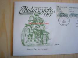 Motorcycle, moottoripyörä, 1983, USA, ensipäiväkuori, FDC. Katso myös muut kohteeni, mm. noin 1 200 erilaista amerikkalaista ensipäiväkuorta 1920-luvulta