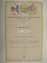 Skandinaviska Seglareförbundet Helsingfors 24.9.1929 -ruokalista