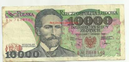 Puola 10 000 Zlotych  1988  - seteli