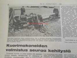 Koneviesti 1968 nr 14, sis. mm. seur. artikkelit / kuvat / mainokset; Uudet ilmajäähdytteiset Deutzit, Kuorimakoneiden valmistus seuraa kehitystä, Ajopuimurit