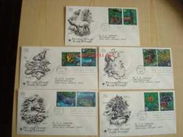 5 erilaista Pacific Coast Rain Forest eläinaihesta ensipäiväkuorta, 2000, USA, FDC, 10 erilaista postimerkkiä. Katso myös muut kohteeni, mm. noin 1 200