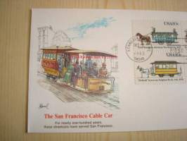 The San Francisco Cable Car, Ratikka, Raitiovaunu, 1983, USA, ensipäiväkuori, FDC. Katso myös muut kohteeni, mm. noin 1 200 erilaista amerikkalaista