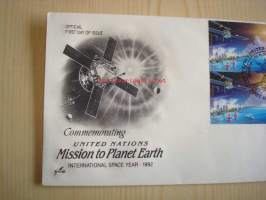 United Nations Mission to Planet Earth, 1992, USA, ensipäiväkuori, FDC. Katso myös muut kohteeni, mm. noin 1 200 erilaista amerikkalaista ensipäiväkuorta