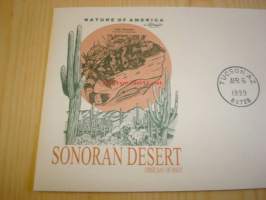 Sonoran Desert, Gila Monster lisko, 1999, USA ensipäiväkuori, FDC. Katso myös muut kohteeni, mm. noin 1 200 amerikkalaista ensipäiväkuorta 1920-luvulta