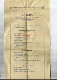 Jyväskylän Seminaarin 50 v juhla 6.9.1913 - käsiohjelma