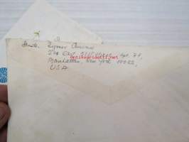 In flight... Pan Am Jet Clipper - Atlantin ylilennolla v. 1969 kirjoitettu kirje kuorineen, lähetetty Suomeen New Yorkista -letter with envelope
