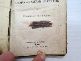 Lärobok i allmän och svensk grammatik för Elementarläroverket i Finland, 1857 -school book in grammar (swedish language)