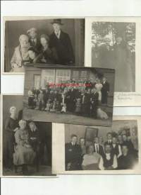 1920- luvun ryhmäkuvia  - valokuva 9x13 cm yht 5 kpl