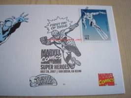 Silver Surfer, Marvel Comics Super Heroes, 2007, USA, ensipäiväkuori, FDC, hieno. Katso myös muut kohteeni, mm. noin 1 200 erilaista amerikkalaista