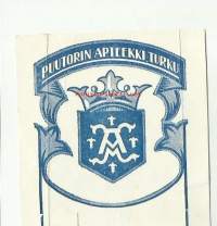 Puutorin Apteekki Turku 1963  - resepti signatuuri