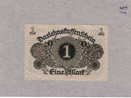 Saksa - Darlehnskassenschein 1 mark 1920.  Saksan valtion julkaisema velkaseteli.