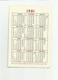 Lompakkoalmanakka    1981  -   kalenteri
