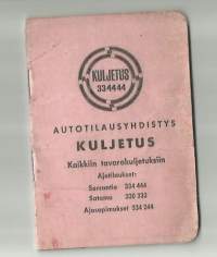Autotilausyhdistys Kuljetus liikennetaksat 1965 - hinnasto