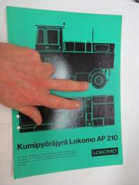 Lokomo AP 210 kumipyöräjyrä -myyntiesite / road roller, brochure