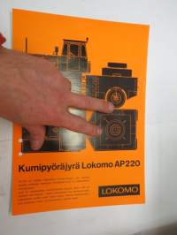 Lokomo AP 220 kumipyöräjyrä -myyntiesite / road roller, brochure