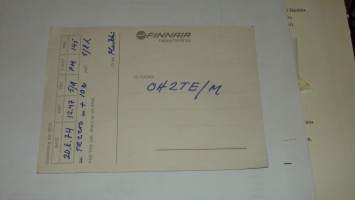 Radioamatööri kortti OH2AYT Finnair hsppy landings 1974 aihe