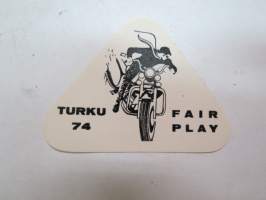 Turku 1974 Fair play -tarra / sticker