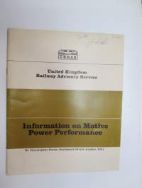 Information on Motive Power Performance - United Kingdom Railway Advisory Service (UKRAS) -brittiläisen rautatievetokaluston suorituskyvyn tilastointia ym.