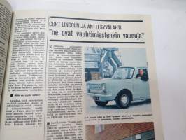 Autojen maailma 1965 nr 1 -Berner Oy Chrysler / Simca -asiakaslehti, sisältää mm. Valiant Barracuda kansikuva, Simca-ajajat Anneli Kangas &amp; Anssi Kukkonen, Curt