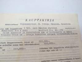 Kauppakirja - Tilanomistaja B. Eerola / Aimo Lairila - Opel kuorma-auto rek. nr. A 8563..., Kausala 25.11.1948 -sale of a lorry, sales document