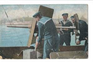 Laivaston tykki &quot;Bodrog&quot;  -tykkipostikortti, postikortti 1912