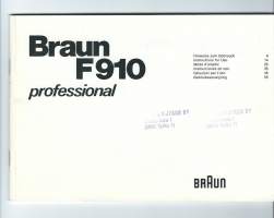Braun F910 professional - salamavalolaite  käyttöohje  englanti saksa