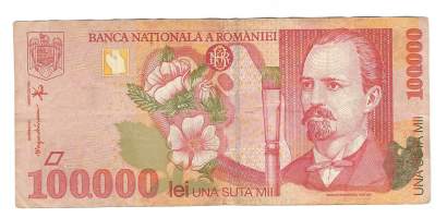 Romania 100 000 Lei  1998  seteli