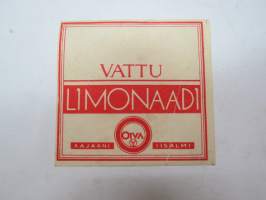 Oiva - Kajaani - Iisalmi - Vattu Limonaadi -etiketti / soda pop label