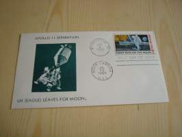 Apollo 11 separation, LM (Eagle) leaves for Moon, First Man on the Moon, USA, 1969, ensipäiväkuori, FDC. Katso myös muut kohteeni, mm. noin 1200 erilaista