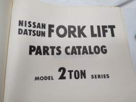 Nissan - Datsun Forklift model 2 ton series Parts Catalog -varaosaluettelo, trukki 2 tonnin