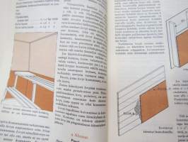 Kuitulevyopas 1956 - Tee se itse kuitulevystä tai huokoisesta kovalevystä - valmistajatehtaitten yhteisen yhdistyksen julkaisu -fiber board construction