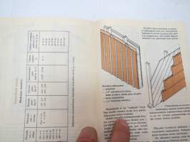 Kuitulevyopas 1956 - Tee se itse kuitulevystä tai huokoisesta kovalevystä - valmistajatehtaitten yhteisen yhdistyksen julkaisu -fiber board construction