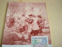 Stamp Collecting, kuva-aiheena vuoden 1938 New Sweden, Delaware postimerkki, 1986, USA, maksikortti, FDC, esim. lahjaksi. Katso myös muut kohteeni, minulla on