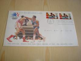 Los Angeles Olympic Organizing Committee, 1983, USA, FDC, normaalia kookkaampi kuori, nyrkkeily postimerkki. Katso myös muut kohteeni mm. noin 1200 erilaista