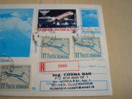 Laskuvarjohyppääjä, 1986, Romania, maksikortti, FDC, kirjattu kirje. Katso myös muut kohteeni mm. noin 1200 erilaista amerikkalaista ensipäiväkuorta