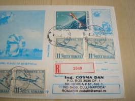 Laskuvarjohyppääjä, 1986, Romania, maksikortti, FDC, kirjattu kirje. Katso myös muut kohteeni mm. noin 1200 erilaista amerikkalaista ensipäiväkuorta
