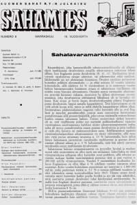 Sahamies 1967 N:o 8 marraskuu. Suomen sahat r.y.n julkaisu