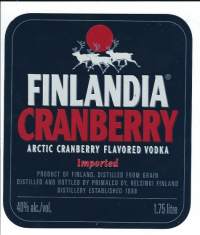 Finlandia Cranberry vodka - viinaetiketti
