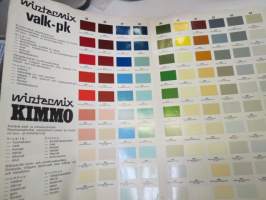 Wintermix Valk-puolikiiltävä sisäalkydimaali - Kimmo kiiltävä sisä- ja ulkoalkydimaali -maaliesite ja värikartta / paint brochure &amp; colour chart