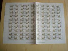Lammas, 100 postimerkin postimerkkiarkki 25:llä leimalla, Bulgaria, vuodelta 1991, hieno. Katso myös muut kohteeni mm. noin 1200 erilaista amerikkalaista