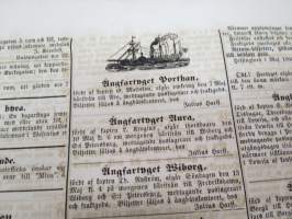 Hufvudstadsbladet Lördagen den 5 Maj 1866, innehåller bl.a följande artiklar / reklam / notiser; På börserna  råder stor panique, Herr Wohllebe - blinde