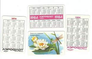 Lompakkoalmanakka  Aeroflot 1974-84 -   kalenteri 4 kpl