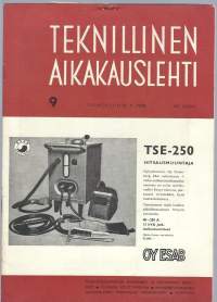 Teknillinen Aikakausilehti  1958  nr 9 / Puolustuslaitoksen hankinnat ja kotimainen teollisuus, puuhake polttoaineena, maansiirtokoneiden poistoaika,