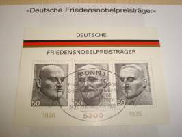 Saksalaiset Nobelin rauhanpalkinnonsaajat, 1975, Saksa, maksikortti, FDC. Katso myös muut kohteeni mm. noin 1200 erilaista amerikkalaista ensipäiväkuorta