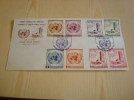 YK, Yhdistyneet Kansakunnat, 1962, Paraguay, ensipäivänkuori, FDC, 8 erilaista postimerkkiä, normaalia isompi kuori. Katso myös muut kohteeni mm. noin 1200