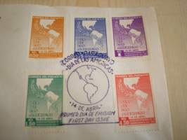 Dia de Las Americas, 1962, Paraguay, ensipäivänkuori, FDC, 7 erilaista postimerkkiä. Katso myös muut kohteeni mm. noin 1200 erilaista amerikkalaista